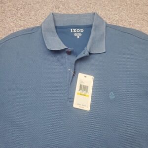 IZOD Polo Shirt Mens Medium Short Sleeve Blue Casual Logo Golf (New) ($44)